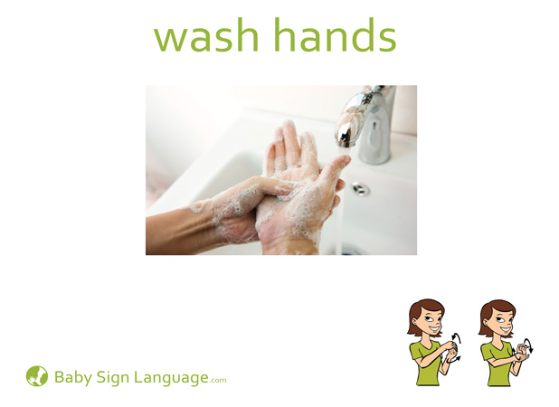 Wash Hands Baby Sign Language Flash card